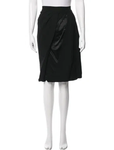 Pre-owned Dice Kayek Embroidered Accent Midi Length Skirt In Black