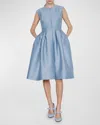 Dice Kayek Sleeveless Satin Midi Dress In Blue