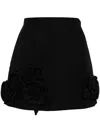 Dice Kayek Floral-appliquéd Miniskirt In Black