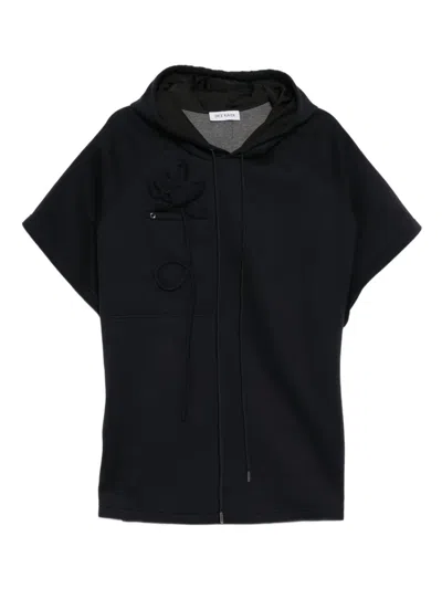 Dice Kayek Floral-embroidered Hoodie In Blue