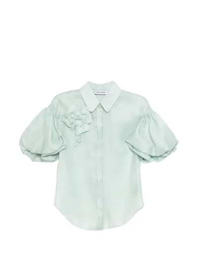 Dice Kayek Floral Embroidered Shirt In Green