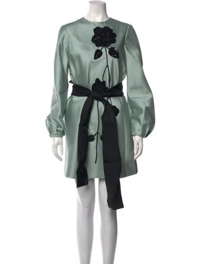 Pre-owned Dice Kayek Floral Print Mini Dress W/ Tags In Green