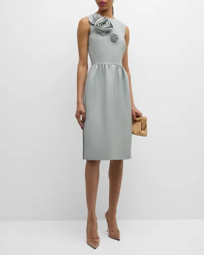 Dice Kayek Flower Sleeveless Fit-&-flare Mini Dress In Gray