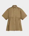 Dice Kayek Gathered Short-sleeve Oversized Shirt In Tobacco