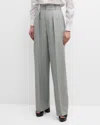 DICE KAYEK HIGH-RISE DOUBLE-PLEATED WIDE-LEG CREPE PANTS