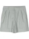 Dice Kayek High-rise Virgin Wool-blend Shorts In Green