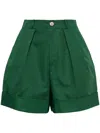 Dice Kayek High-waist Wide-leg Shorts In Green