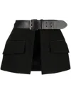 Dice Kayek High-waisted Peplum Belt Skirt In Black