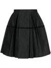 Dice Kayek High-waisted Pleated Denim Skirt In Black
