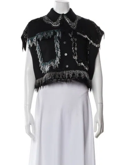 Pre-owned Dice Kayek Lace Pattern Vest W/ Tags In Black