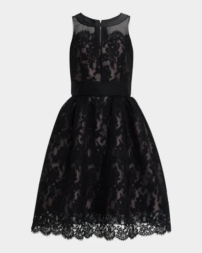Dice Kayek Lace Sleeveless Fit-&-flare Dress In Black