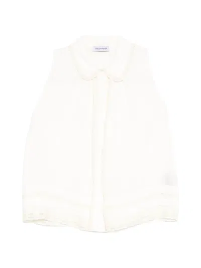 Dice Kayek Lace-detail Sleeveless Blouse In White