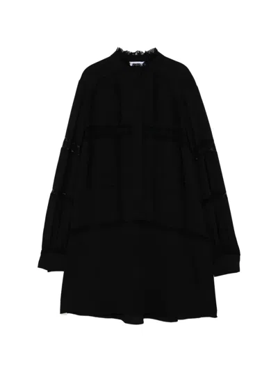 Dice Kayek Lace-trim Long-sleeve Dress In Black