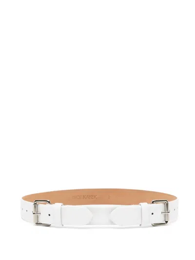Dice Kayek Leather Belt In White