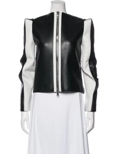 Pre-owned Dice Kayek Leather Jacket In Black