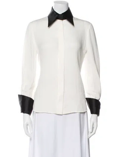 Pre-owned Dice Kayek Long Sleeve Top In White