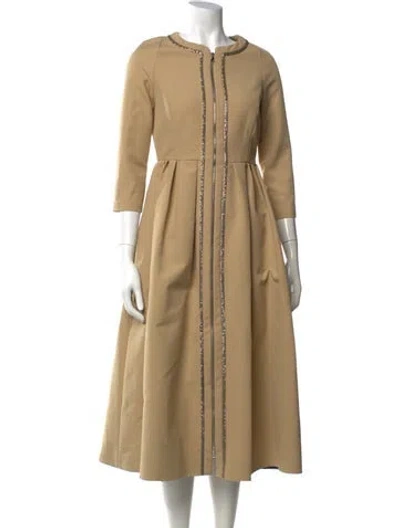 Pre-owned Dice Kayek Midi Length Dress In Neutral