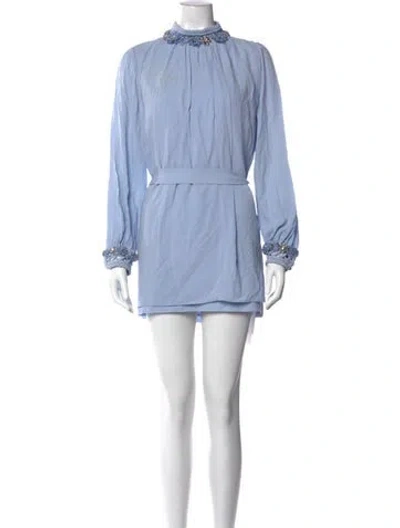 Pre-owned Dice Kayek Mini Dress In Blue