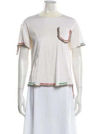 Pre-owned Dice Kayek Mock Neck Sweater In White