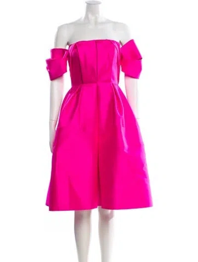 Pre-owned Dice Kayek Off-the-shoulder Knee-length Dress In Pink