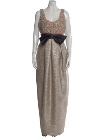 Pre-owned Dice Kayek Patterned Long Dress In Neutral