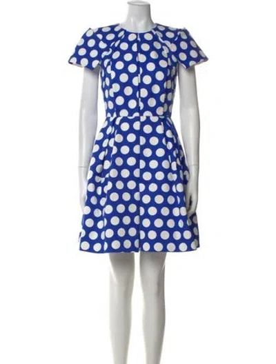 Pre-owned Dice Kayek Polka Dot Print Mini Dress W/ Tags In Blue