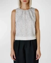 DICE KAYEK POLKA-DOT SEQUIN EMBELLISHED SLEEVELESS TOP