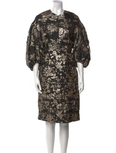 Pre-owned Dice Kayek Printed Knee-length Dress In Black