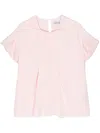 Dice Kayek Ruffle-sleeve Silk Blouse In 粉色