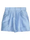 Dice Kayek Satin-finish Mini Shorts In Blue