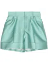Dice Kayek Satin-finish Mini Shorts In Green