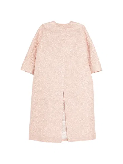 Dice Kayek Sculptural Mrtallic Coat In Pink