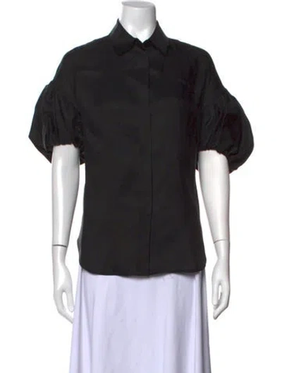 Pre-owned Dice Kayek Short Sleeve Blouse In Black