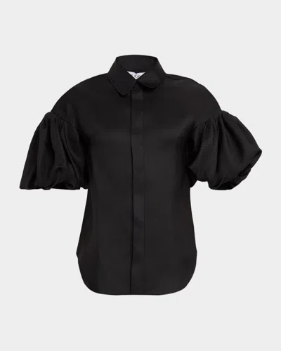 Dice Kayek Signature Silk Twill Shirt In Black