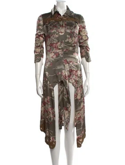 Pre-owned Dice Kayek Silk Long Dress In Multicolor
