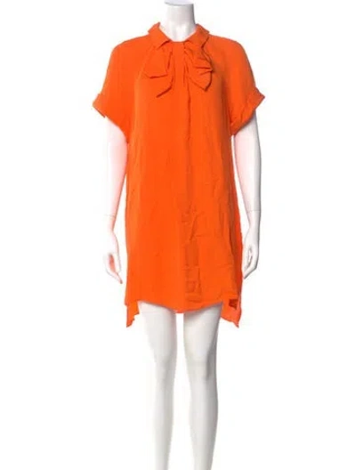 Pre-owned Dice Kayek Silk Mini Dress In Orange