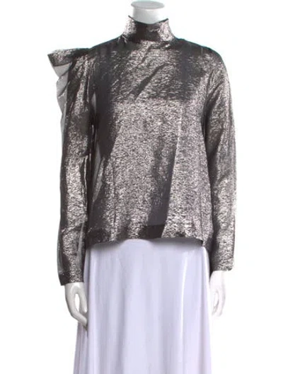 Pre-owned Dice Kayek Silk Mock Neck Sweatshirt In Multi