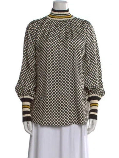 Pre-owned Dice Kayek Silk Polka Dot Print Blouse In Multi