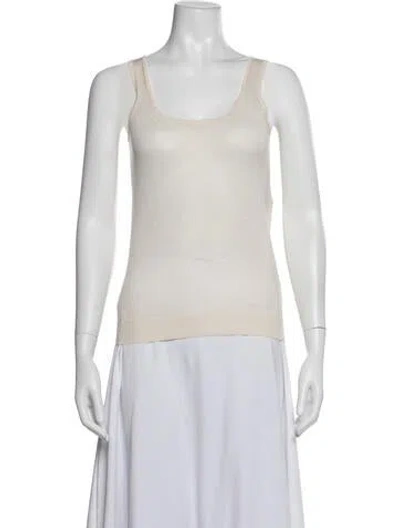 Pre-owned Dice Kayek Silk Scoop Neck Top In Neutrals