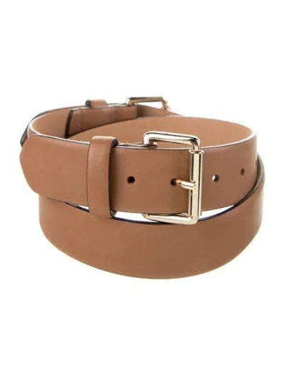 Pre-owned Dice Kayek Skinny Leather Belt W/ Tags In Brown