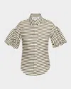 Dice Kayek Stripe Silk Twill Shirt In Neutral