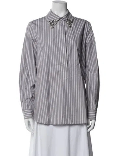 Pre-owned Dice Kayek Striped Long Sleeve Top W/ Tags In Multicolor