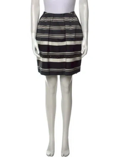 Pre-owned Dice Kayek Striped Mini Skirt In Black