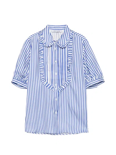Dice Kayek Striped Puff-sleeves Blouse In Blue