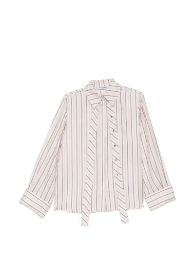 Dice Kayek Striped Pussy-bow Blouse In Gray