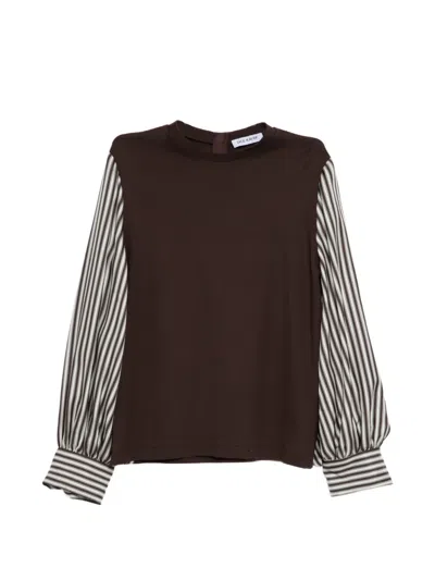 Dice Kayek Sweatshirt With Striped Sleeves In Multi