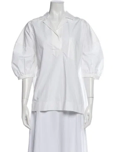 Pre-owned Dice Kayek Three-quarter Sleeve Blouse In White