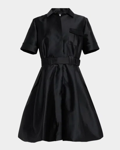 Dice Kayek Utility Sculpted Mini Shirtdress In Black