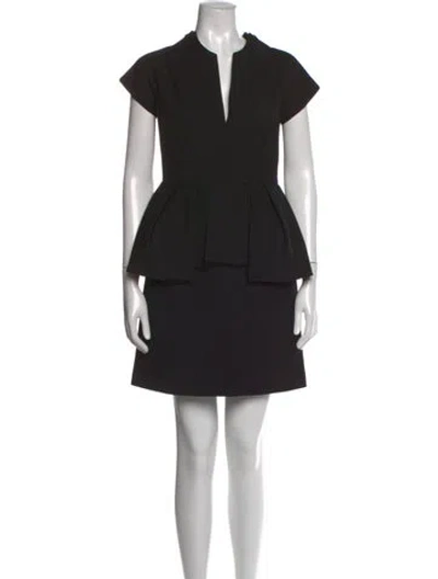 Pre-owned Dice Kayek V-neck Mini Dress In Black