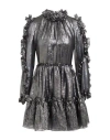 Dice Kayek Woman Mini Dress Charcoal Size 8 Silk, Pes - Polyethersulfone In Grey